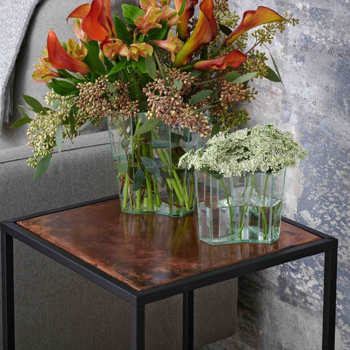 Copper Patina Side Table - Square