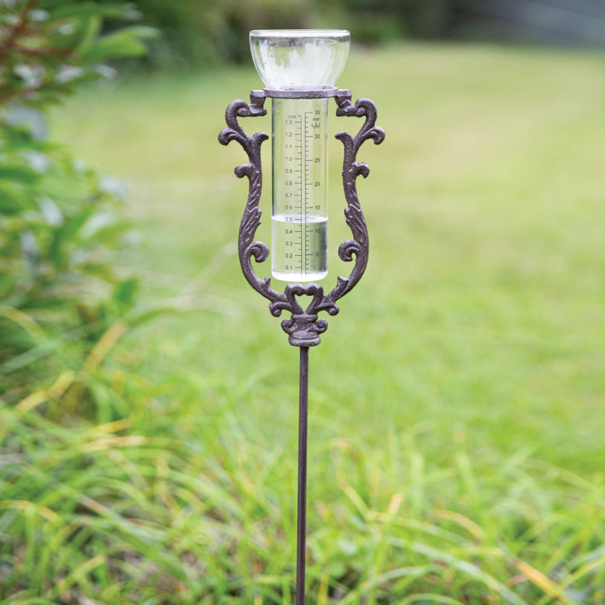 Filigree Yard Stake Rain Gauge