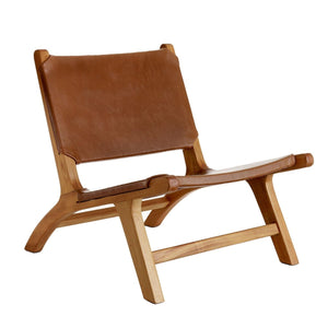 Mahogany & Leather Lounge Chair