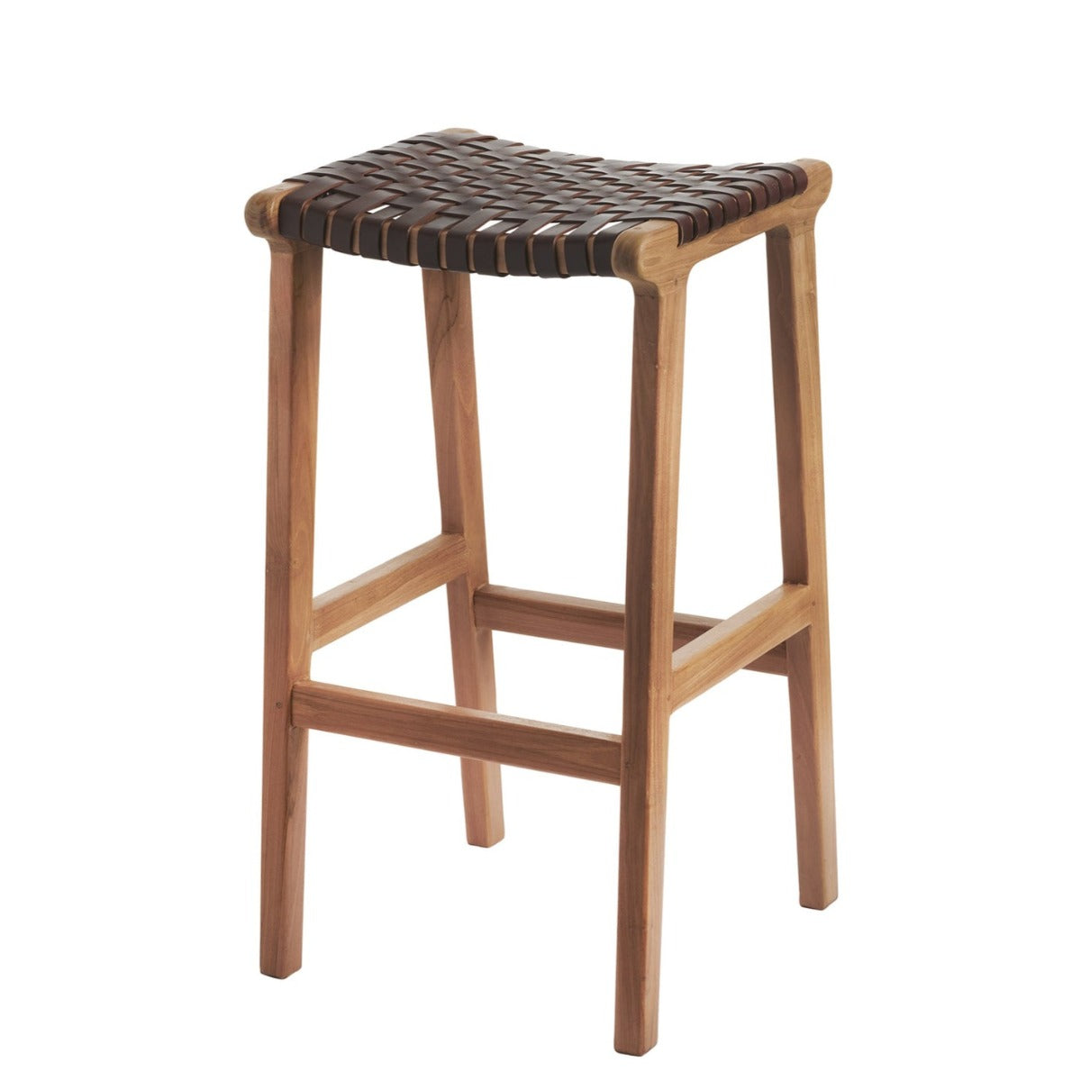 Woven Leather Bar Stool