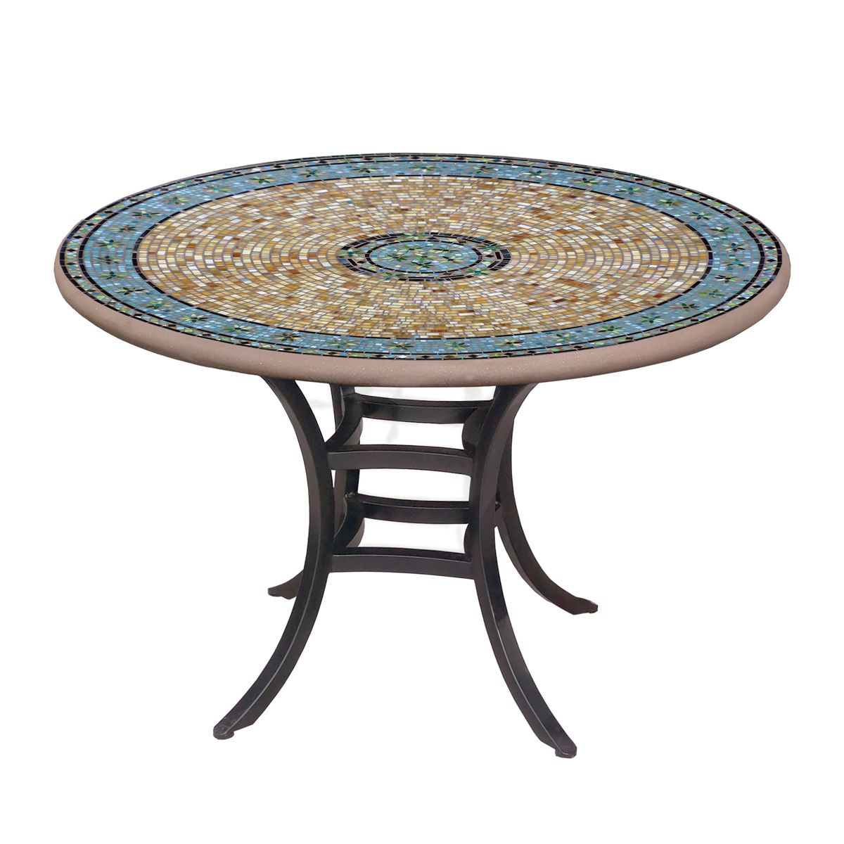 Malibu Mosaic Patio Table-Iron Accents