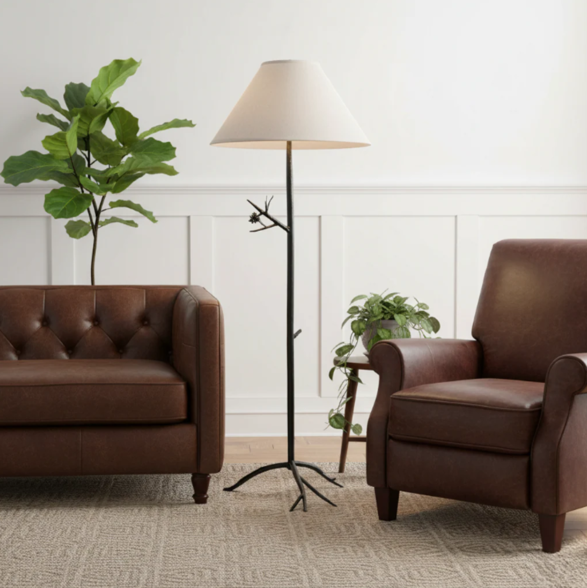 Pinebough Iron Floor Lamp