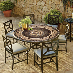 Provence Mosaic Patio Table-Iron Accents