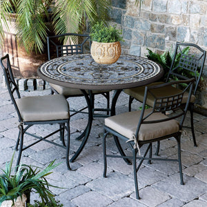 Roma Mosaic Patio Table-Iron Accents