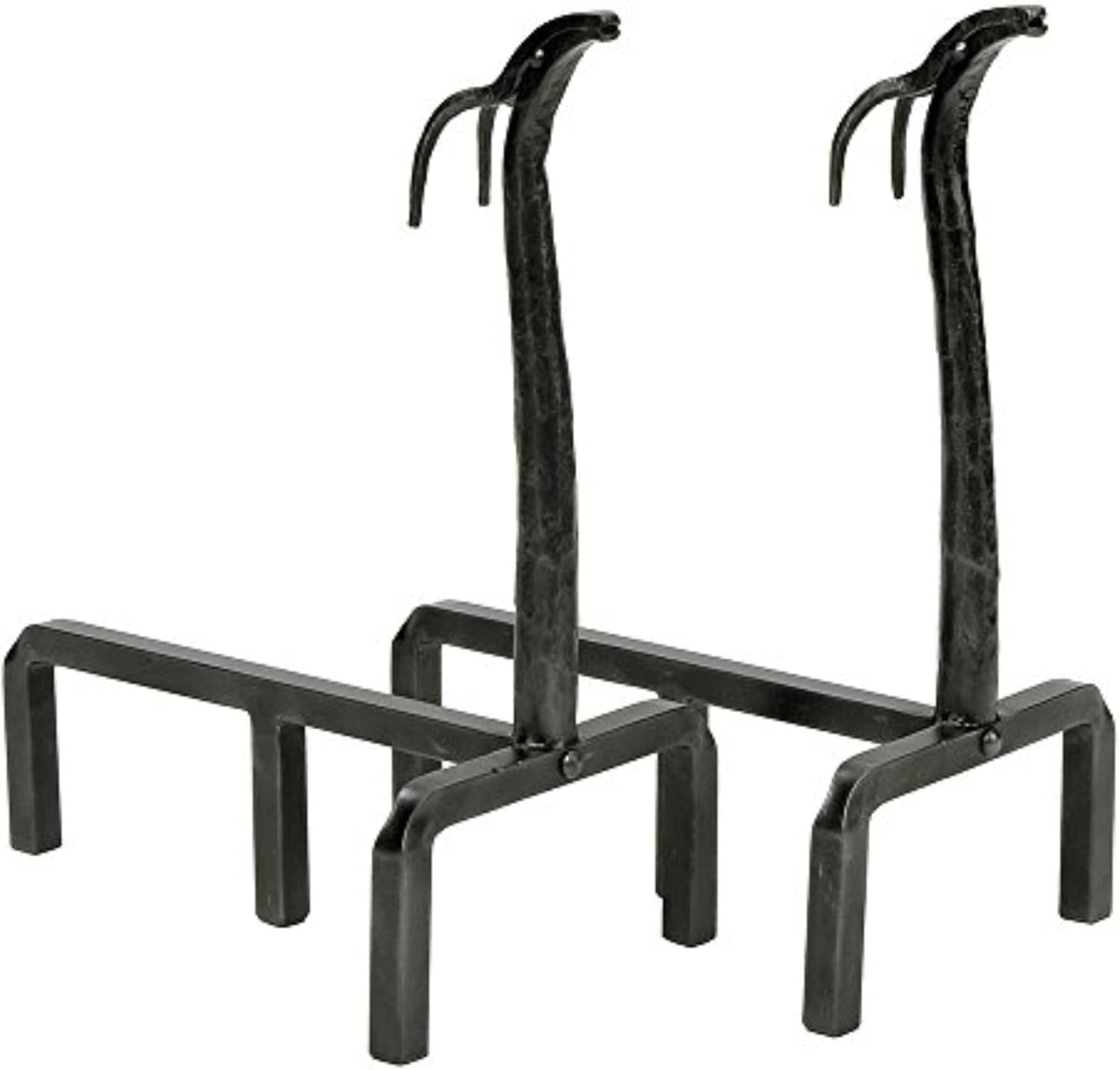 Deer Head Cast Iron Andirons (Pair)