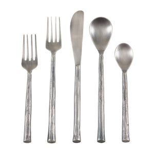 Hammered Flatware (5-pc)-Iron Accents