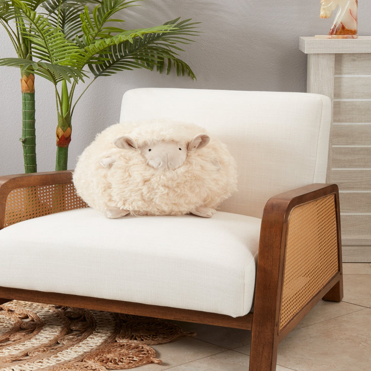 Baby Lamb Pillow in Grey