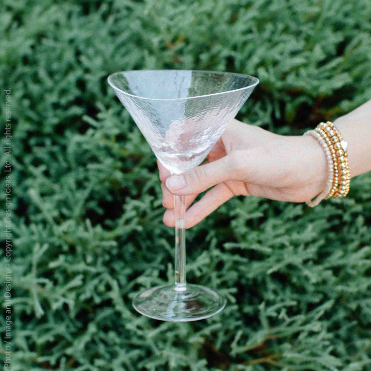Hammered Martini Glass