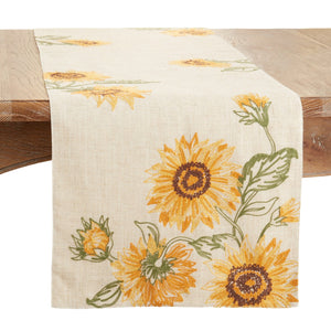 Embroidered Sunflower Runner