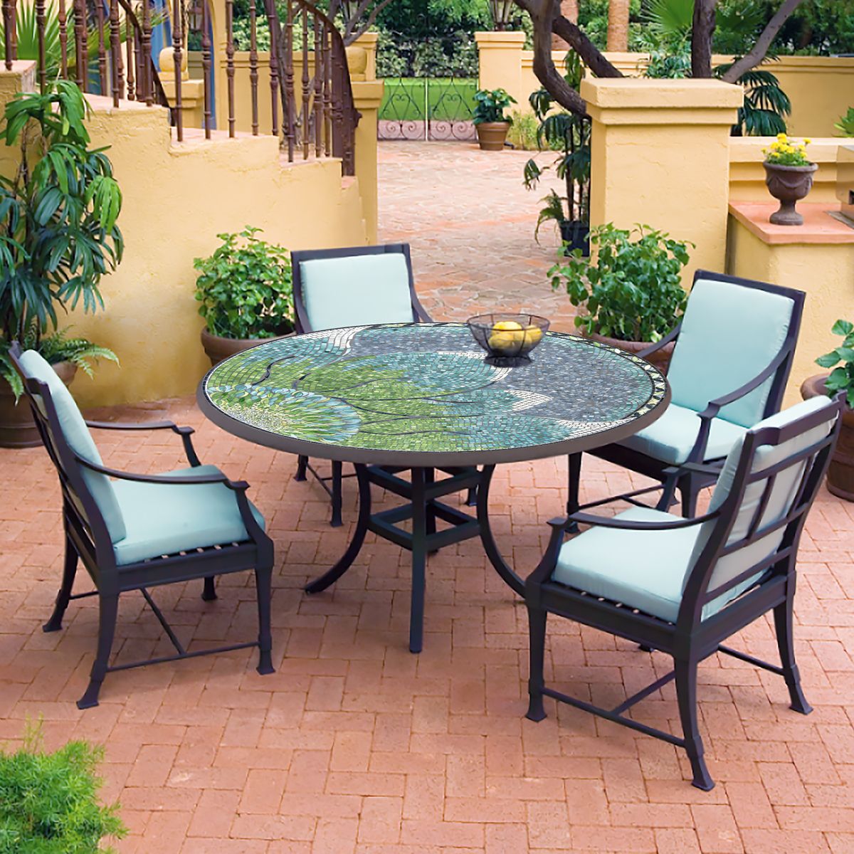 Lovina Mosaic Patio Table-Iron Accents