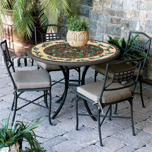 Finch Mosaic Patio Table-Iron Accents