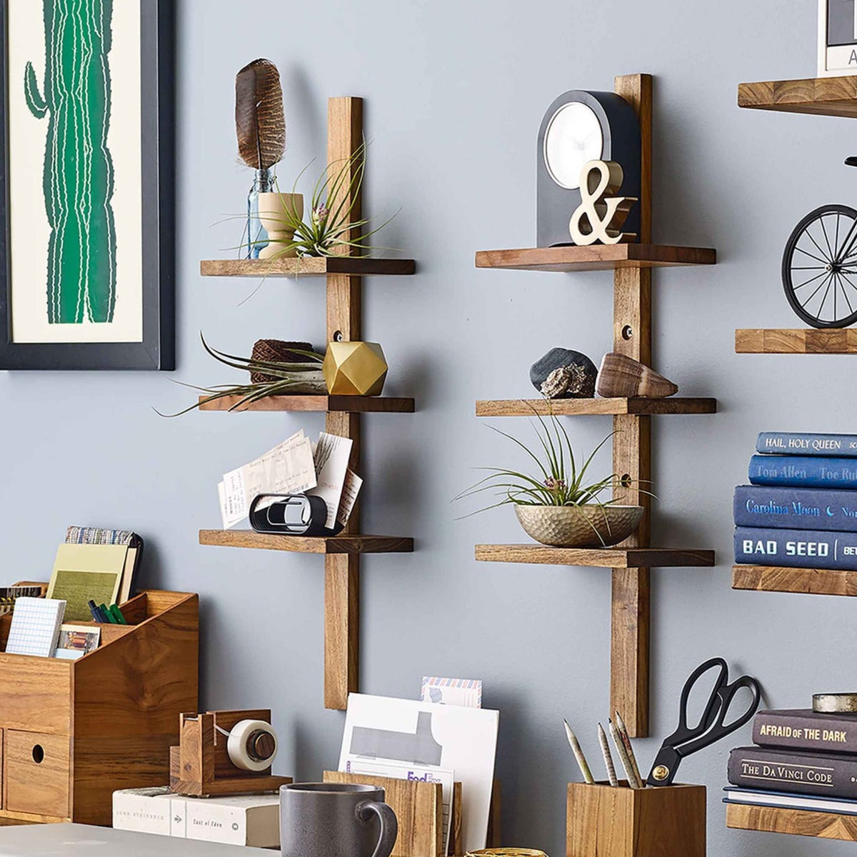 Teak Column Shelf - Mini