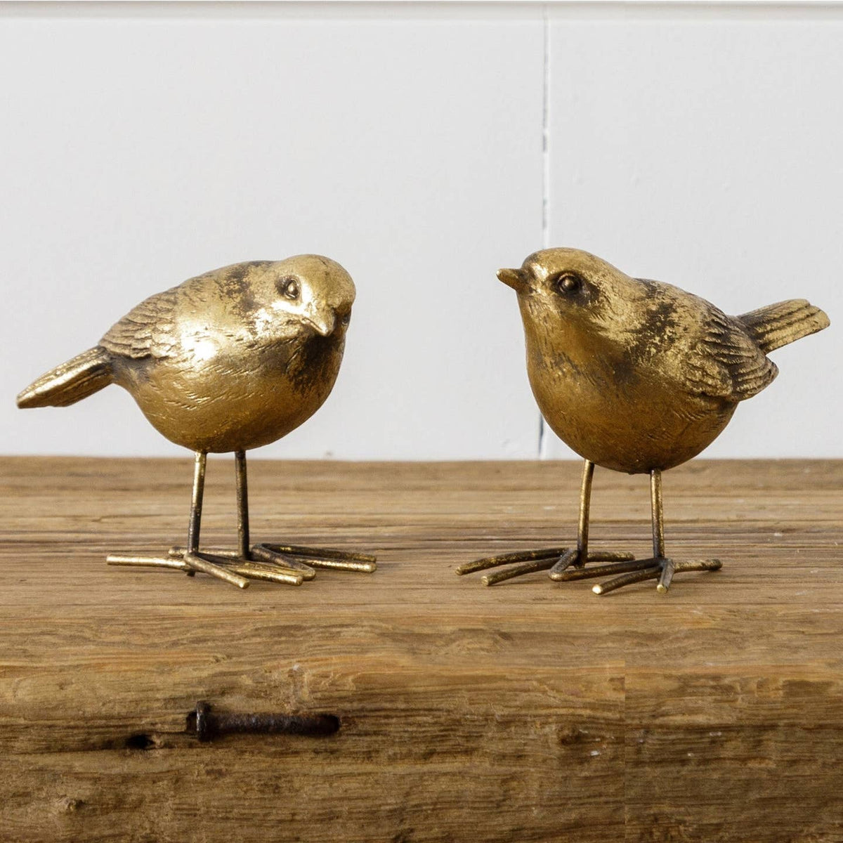 Golden Perch Bird Figurines