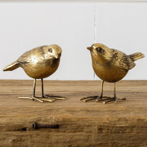 Golden Perch Bird Figurines