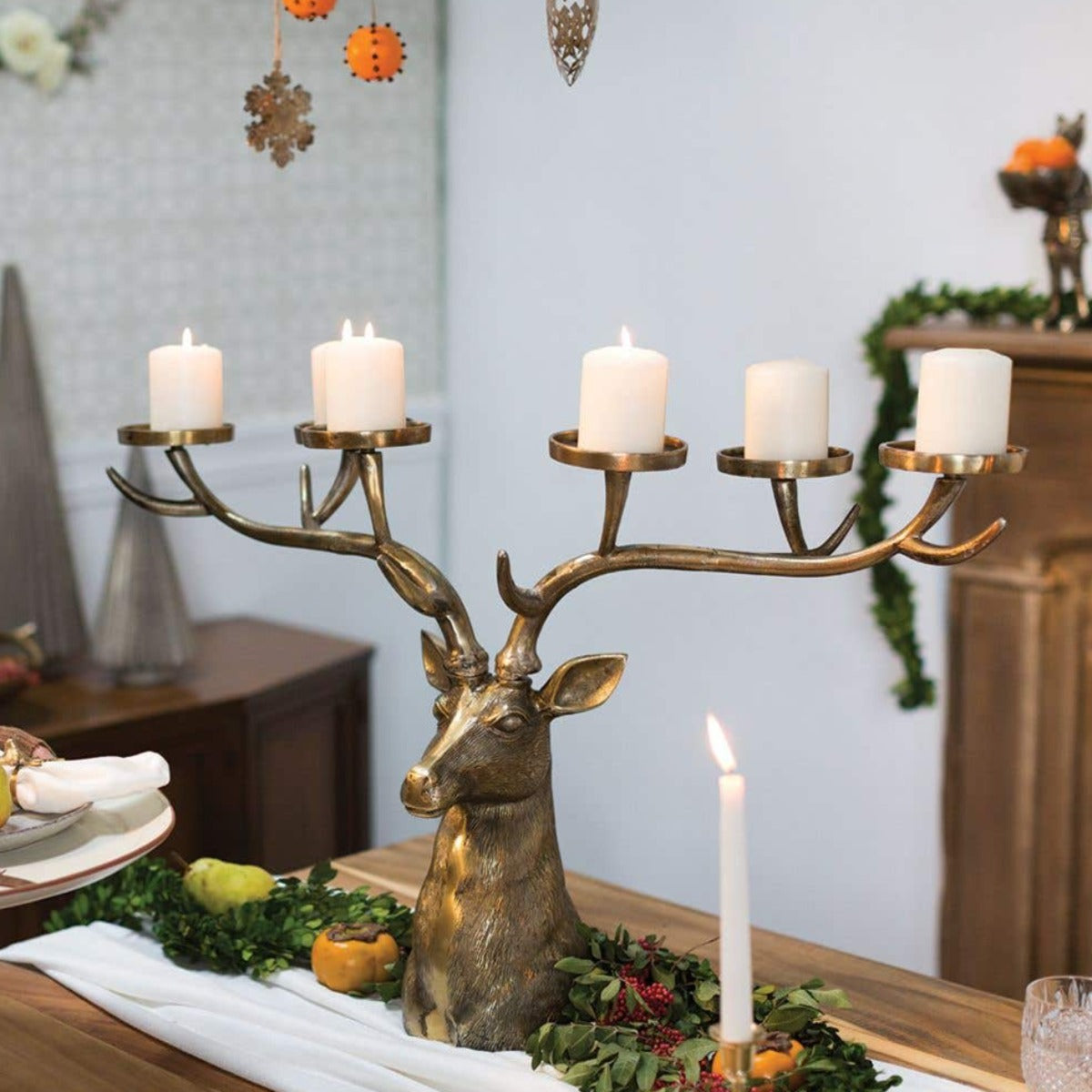 Golden Stag Candelabra