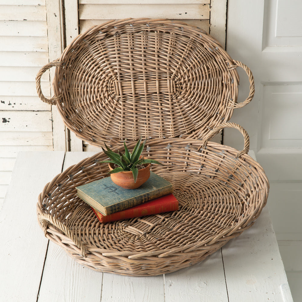 Large Oval Wicker Trays