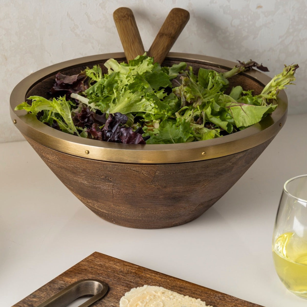 Mango & Metal Serving Bowls