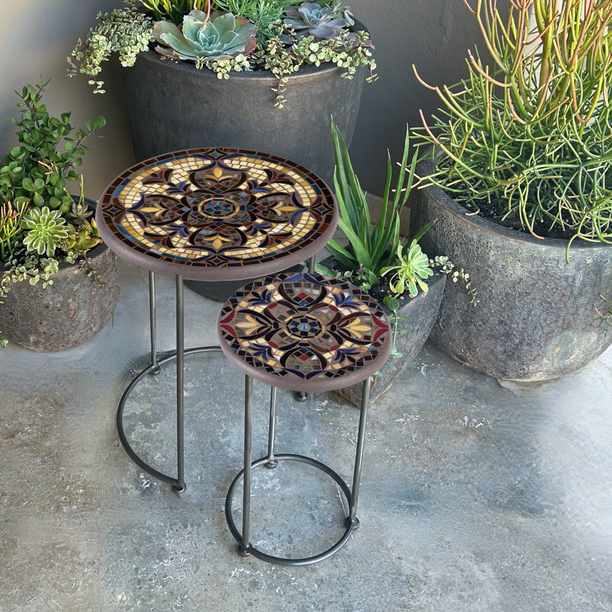 Almirante Mosaic Round Nesting Tables