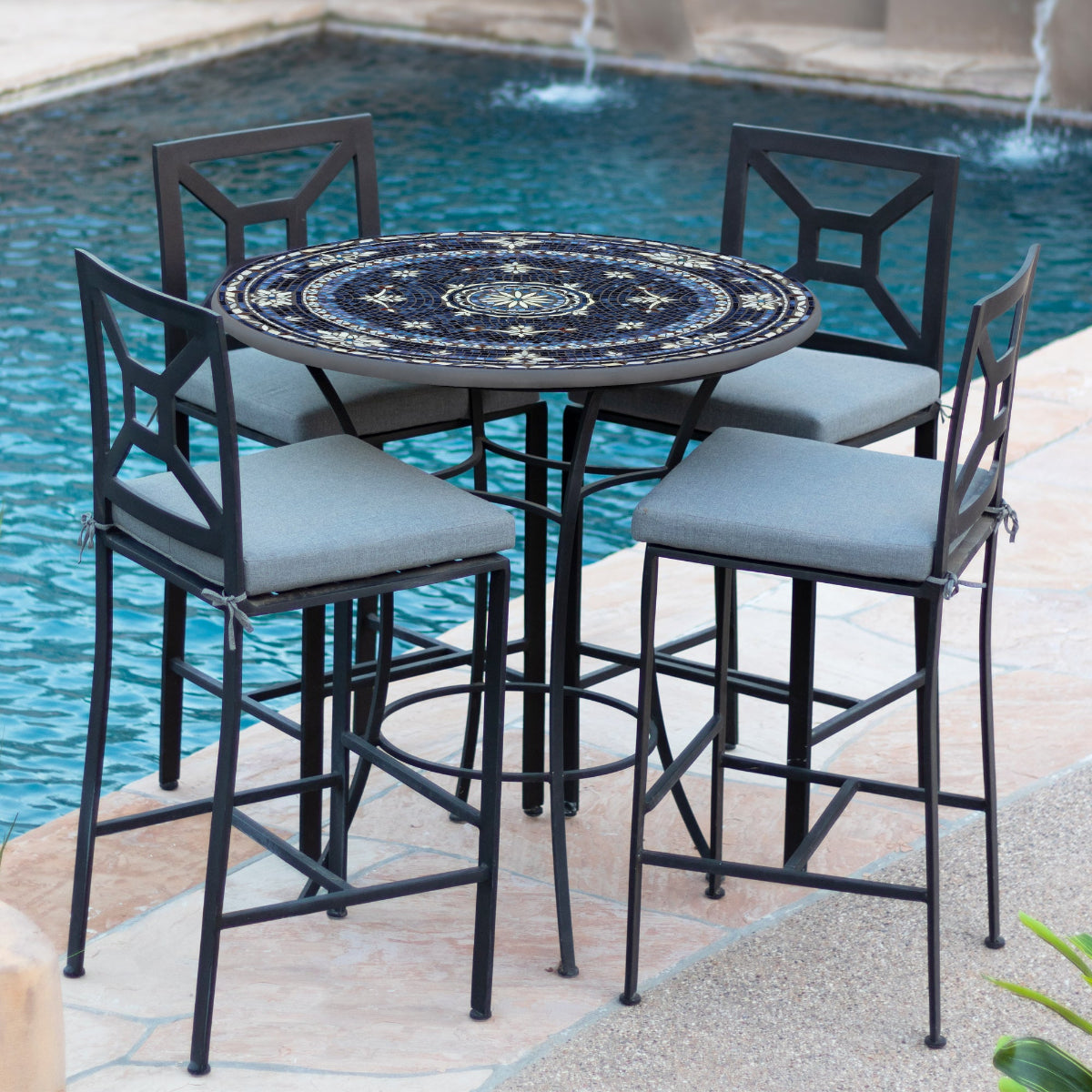 Amalfi Mosaic High Dining Set