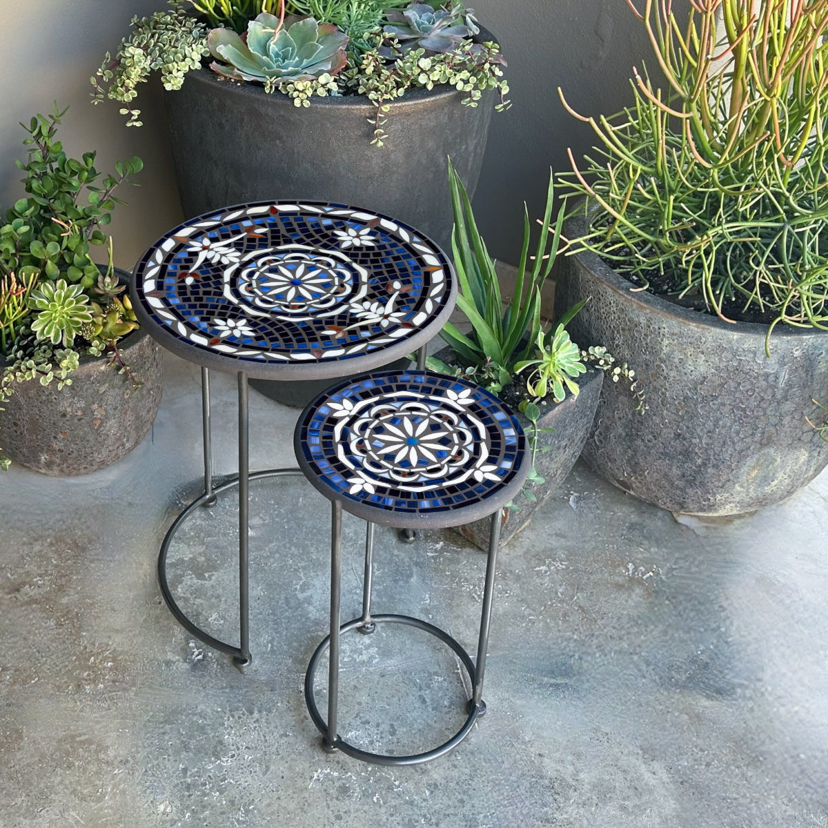 Amalfi Mosaic Round Nesting Tables