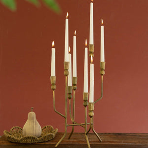 Antique Brass Eight Taper Candelabra
