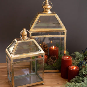 Ashbourne Antique Gold Lantern Set