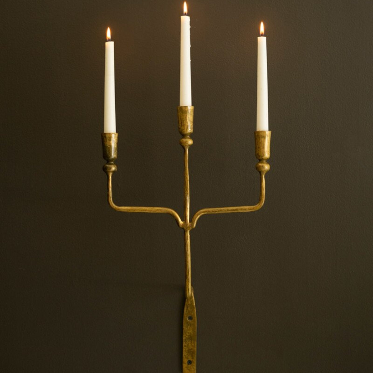 Ashcroft Antique Brass Triple Taper Wall Sconce