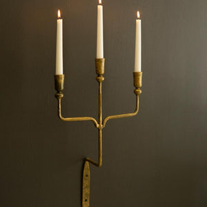 Ashcroft Antique Brass Triple Taper Wall Sconce