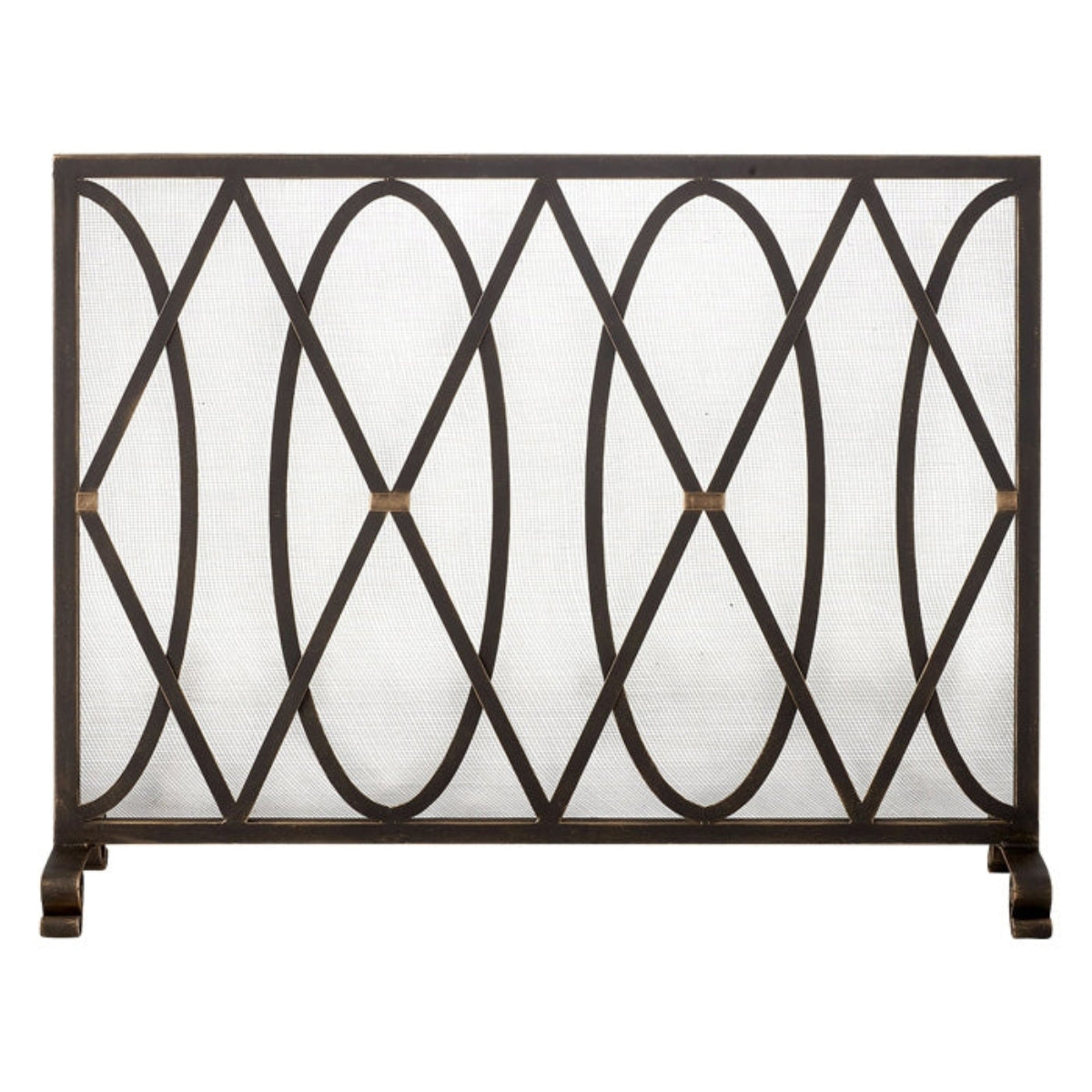 Aureline Oval Lattice Fire Screen