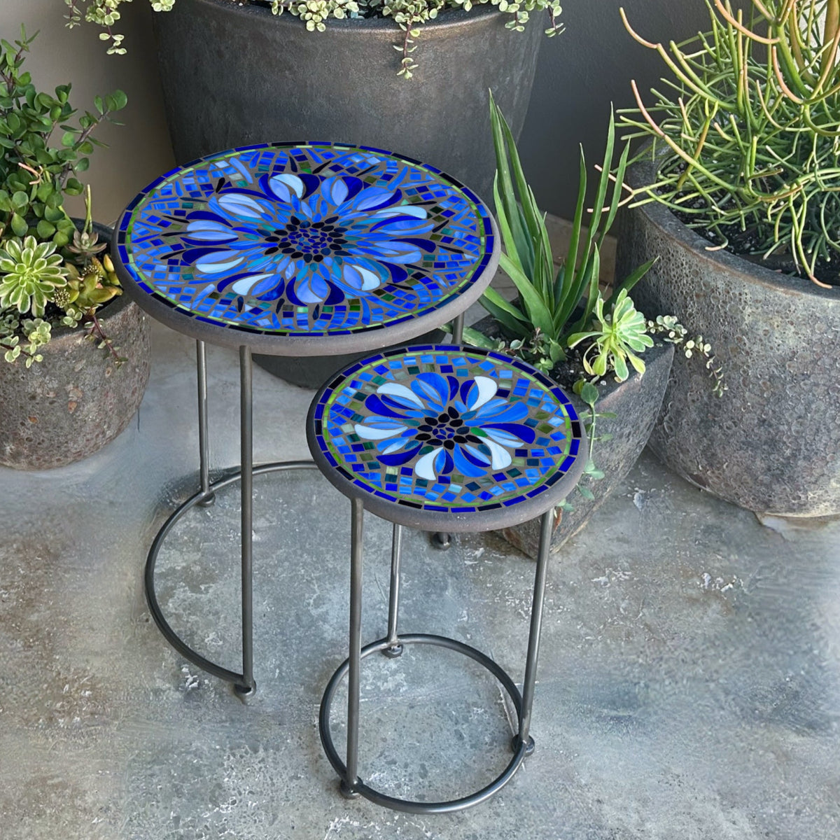 Bella Bloom Mosaic Round Nesting Tables