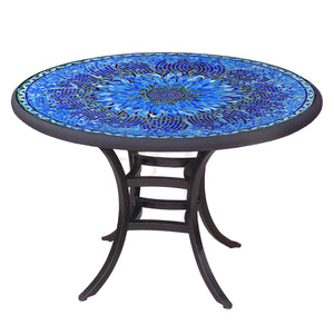 Bella Bloom Mosaic Patio Table-Iron Accents