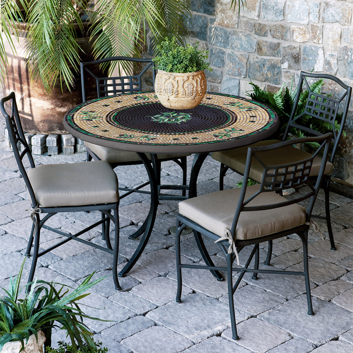 Black Olives Mosaic Patio Set
