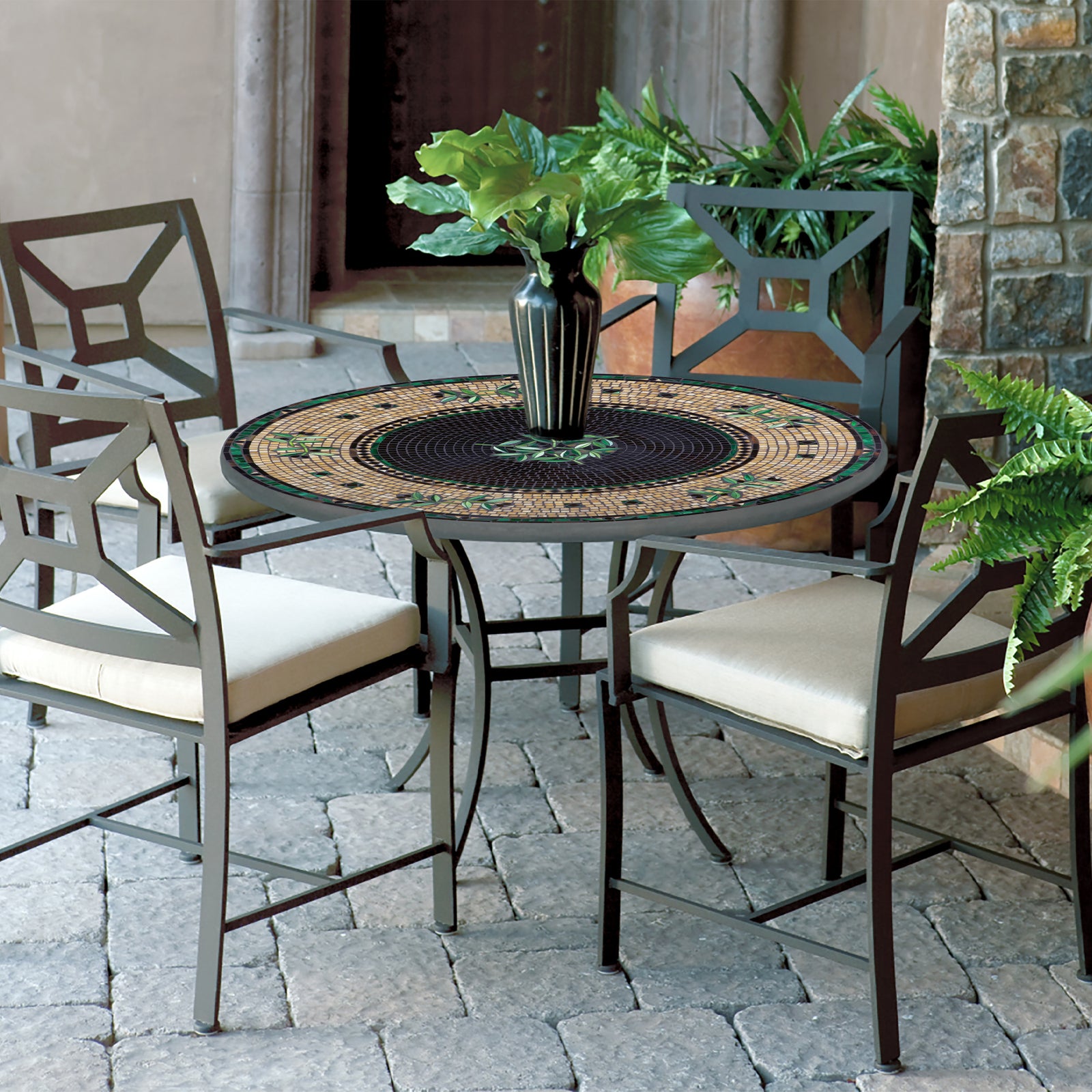 Black Olives Mosaic Patio Set
