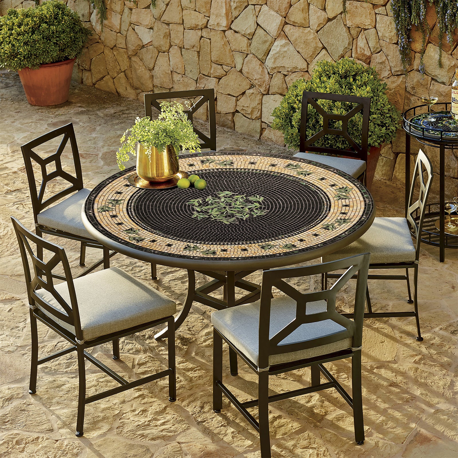Black Olives 48", 54" or 60" Mosaic Patio Table