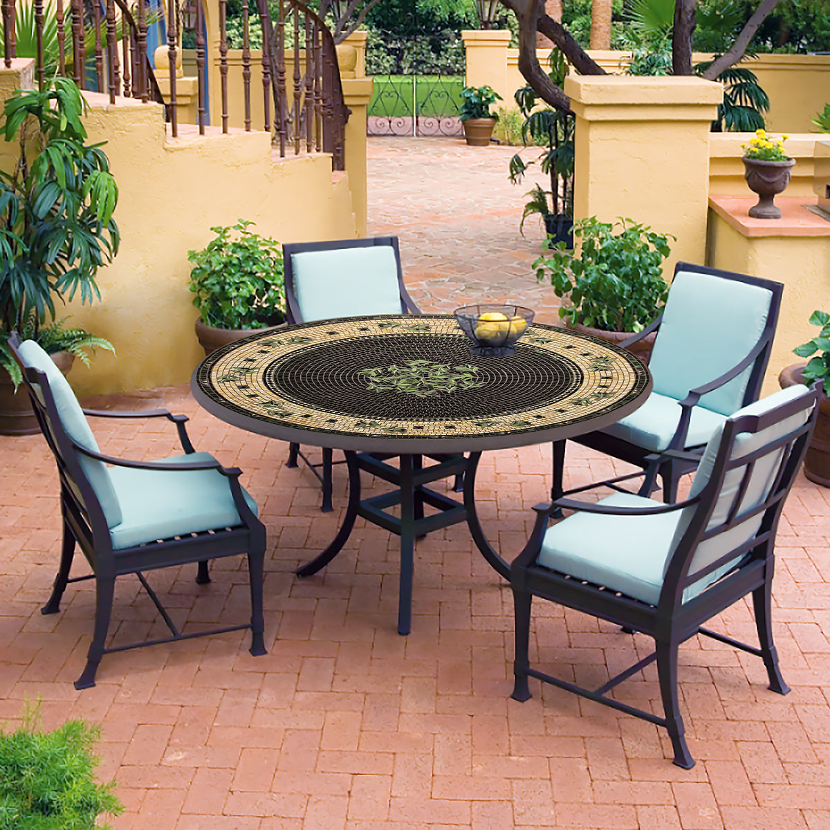 Black Olives 48", 54" or 60" Mosaic Patio Table
