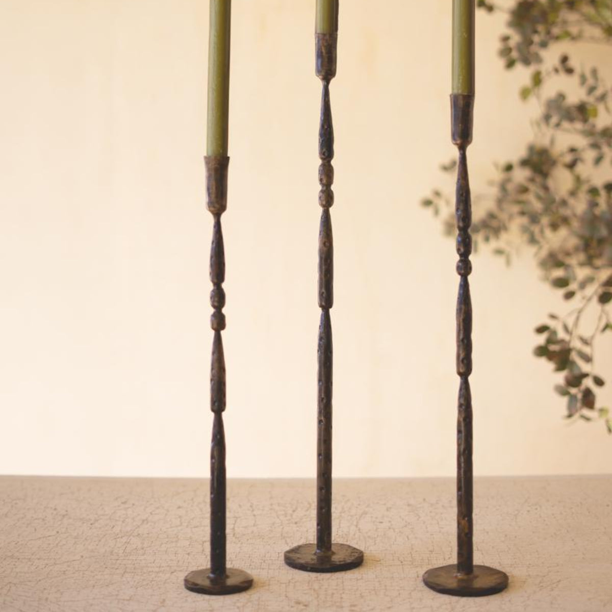 Blacksmith Taper Candle Stand Set