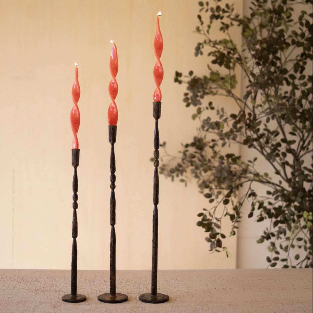 Blacksmith Taper Candle Stand Set