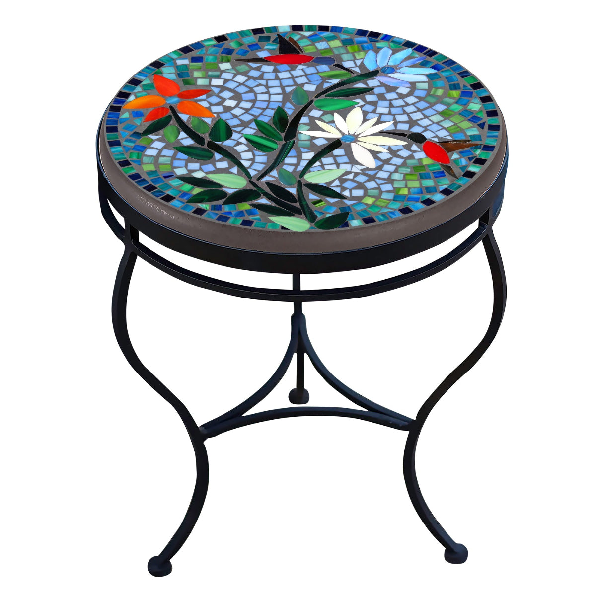 Blue Sky Hummingbird Mosaic Side Table