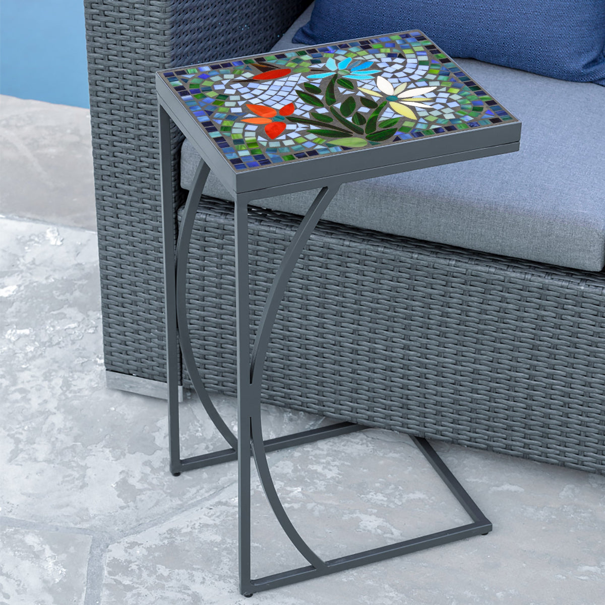 Blue Sky Hummingbird Mosaic C-Table