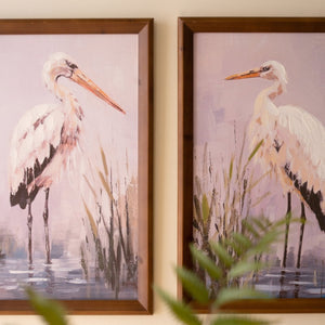 Blush Marsh Heron Wall Art Set
