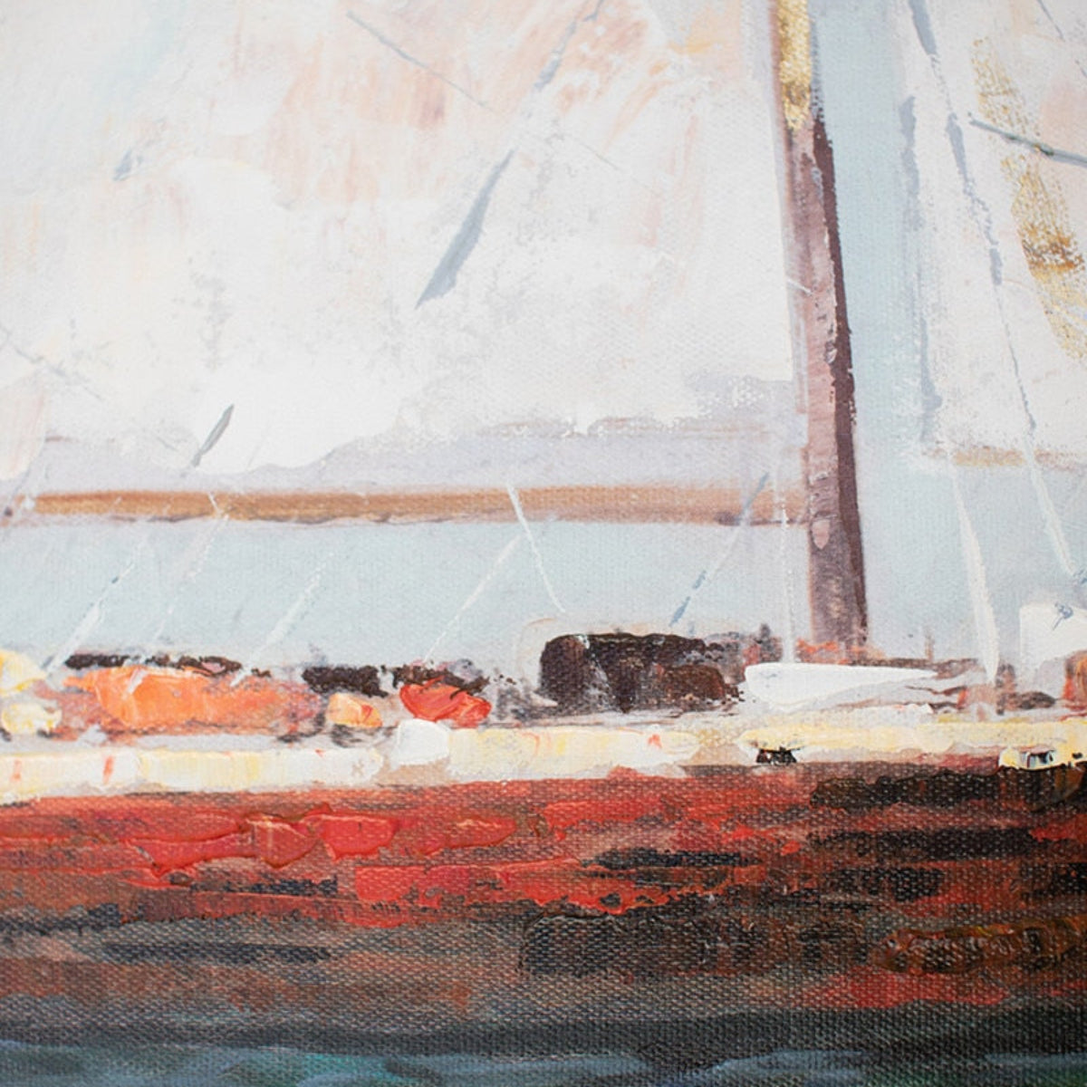 Windward Voyage – Framed Sailboat Oil Painting