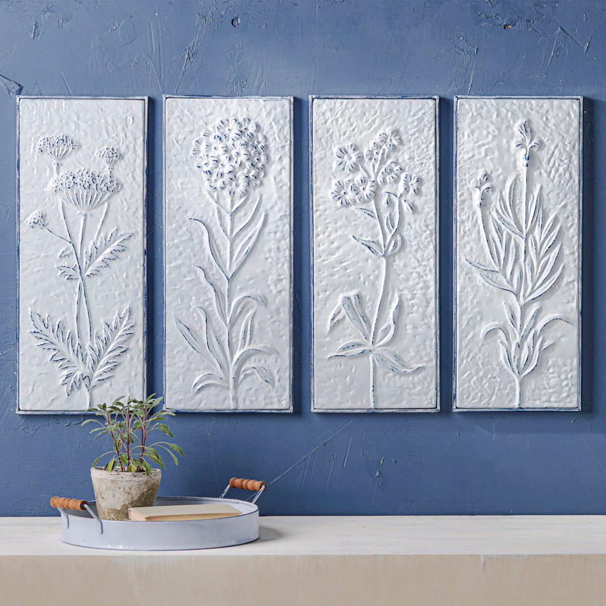 Embossed Enamel Wall Flowers
