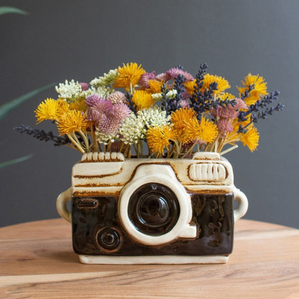 ring camera plant pot Retro Camera Planter - Vintage Camera Plant Holder