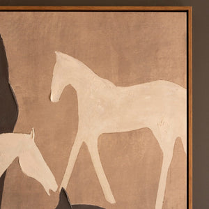 Quiet Herd Framed Horse Painting