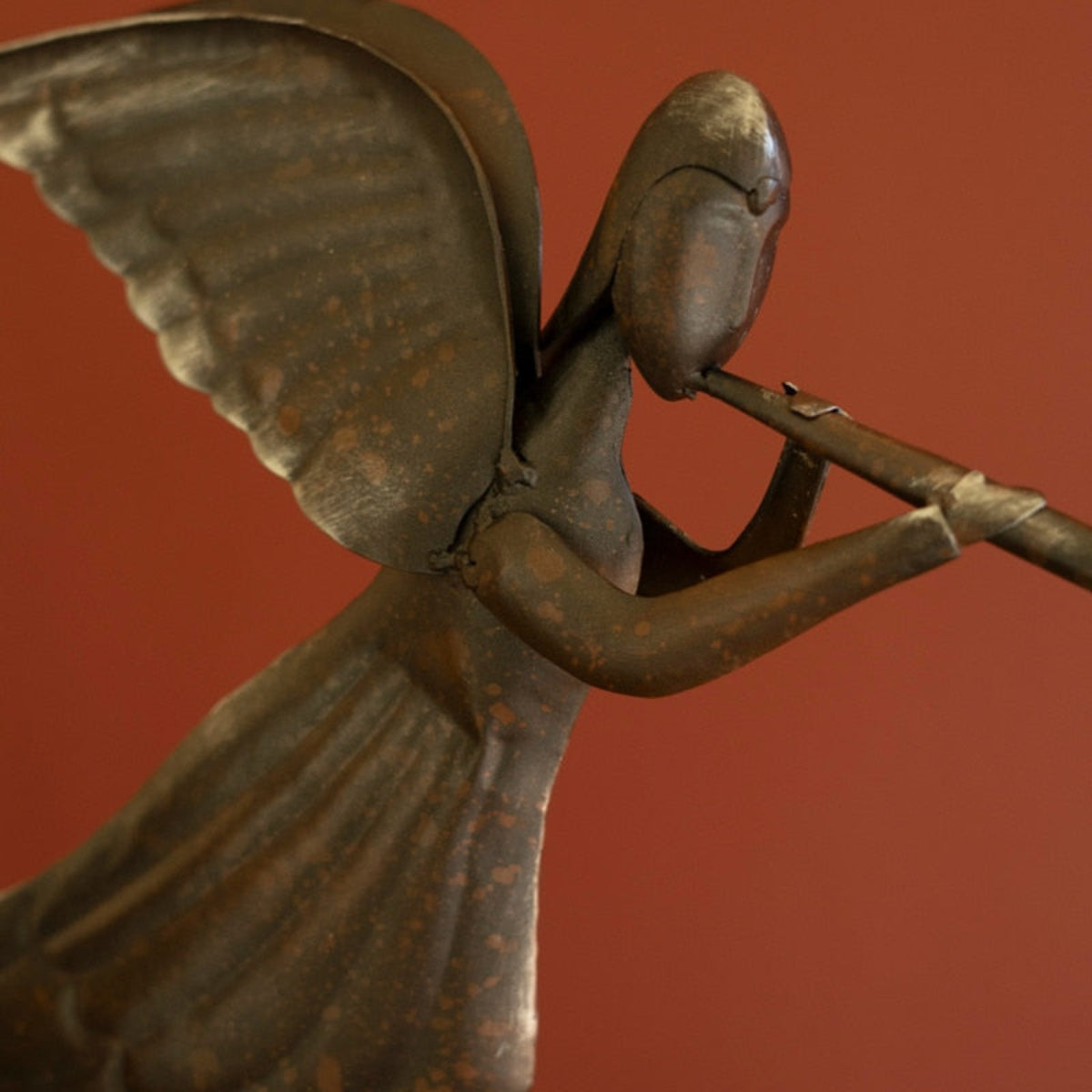 Angels In Flight Statue Harmony in Flight Angel Sculptures | Metal Holiday Angel Set - Iron Accents