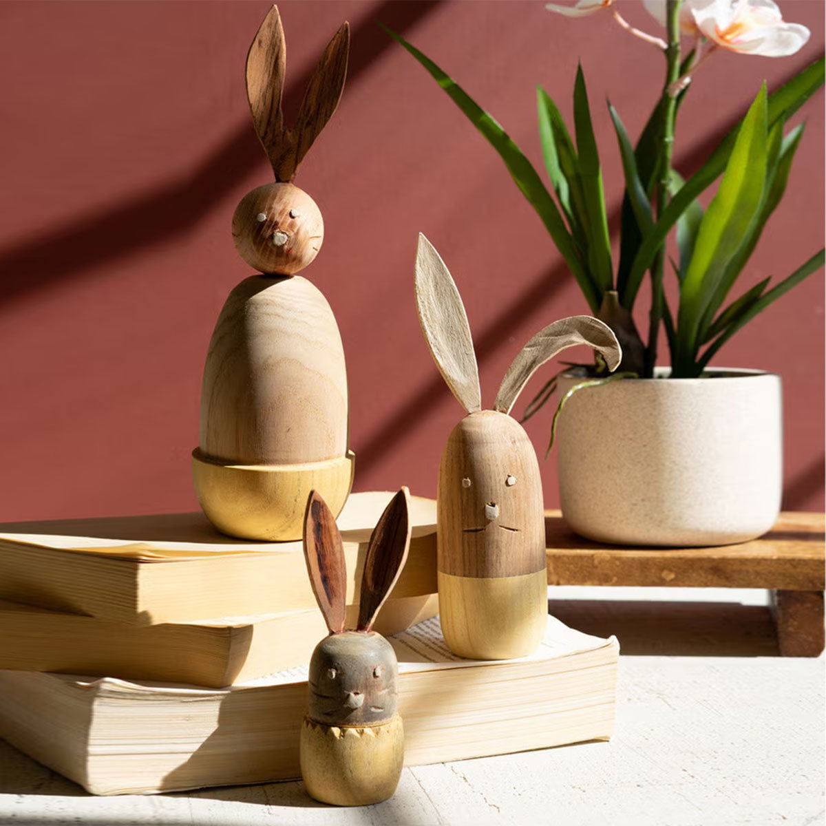 Carved Woodland Bunnies