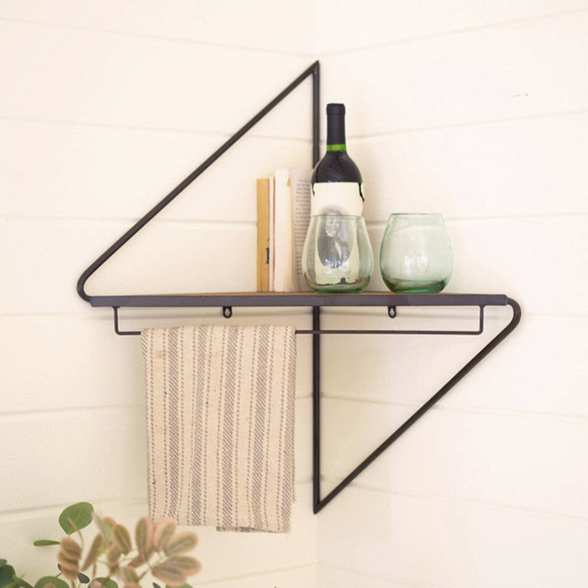 Geometric Harmony Corner Shelf