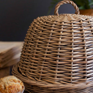 Rustic Rattan Covered Tray