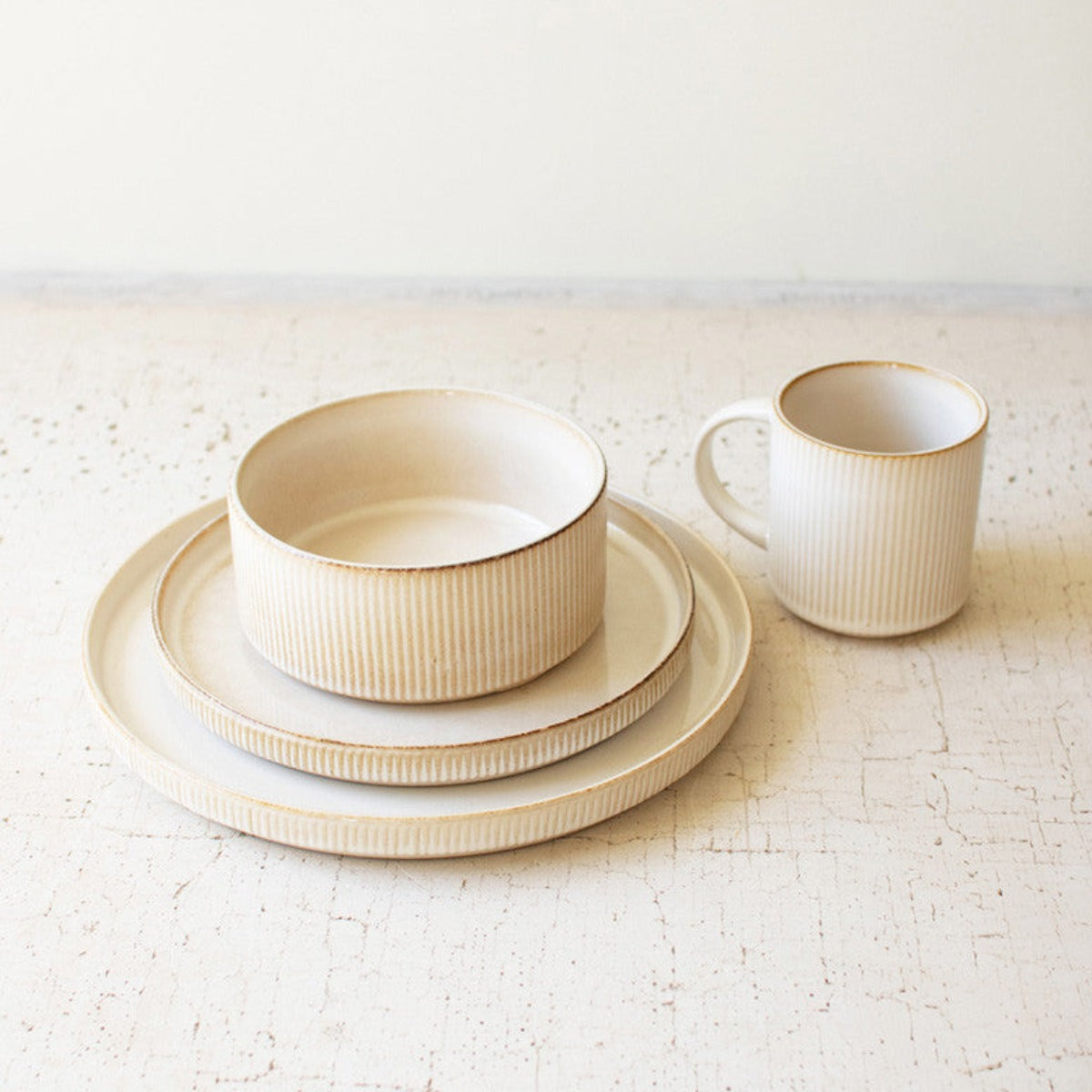 Plate With Ridges Ridges Dinnerware Set - 18 Piece Collection | Elegant Ridged Bowls and ...