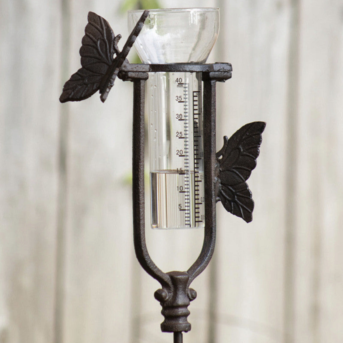 Rustic Butterfly Rain Gauge